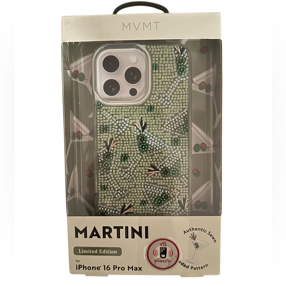MVMT Martini Sewn Beaded Limited Edition iPhone 16 Pro Max Phone Case New Box